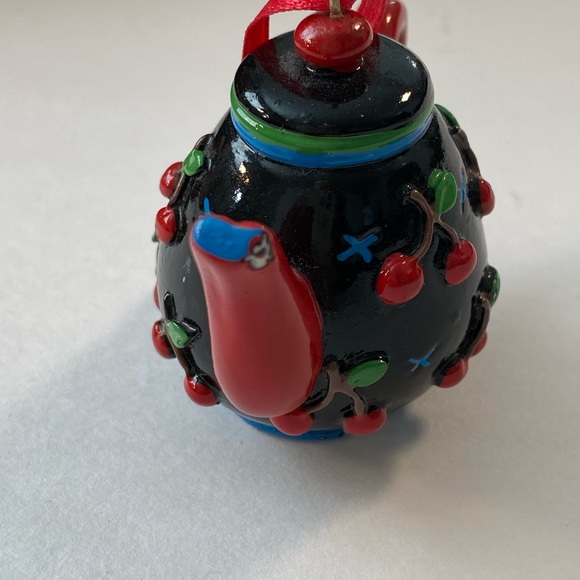 Mary Engelbreit Vintage Cherry Teapot Ornament - Picture 7 of 7